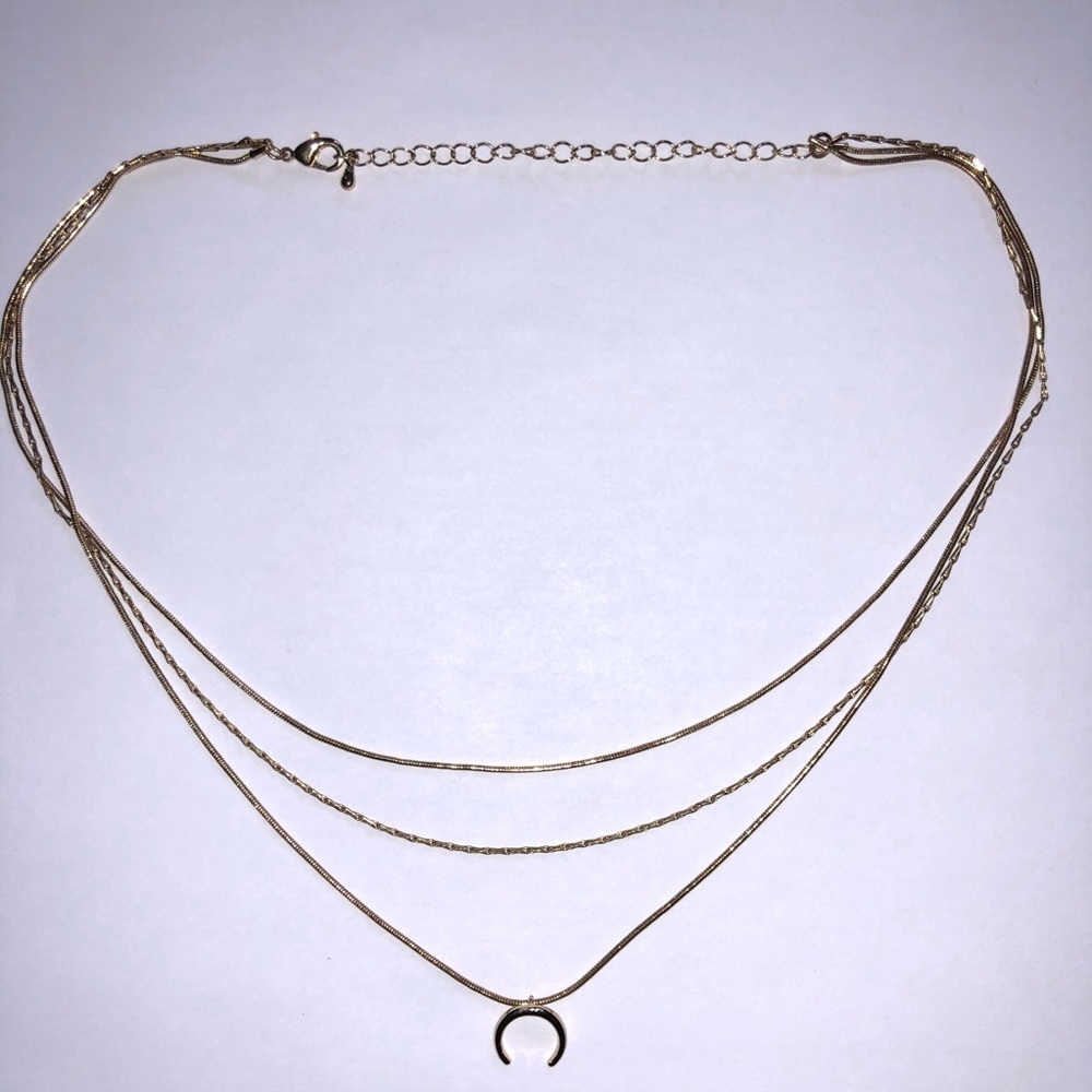 Gold Moon / Horn Layering Necklace